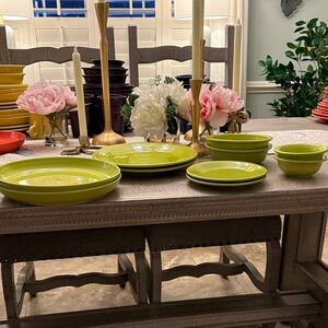 Fiesta Green Dishes 10 Total